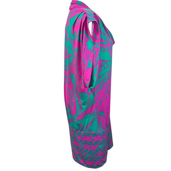 BCBGMAXAZRIA Cowl Neck Abstract Print Mini Dress | Size L - Picture 5 of 12